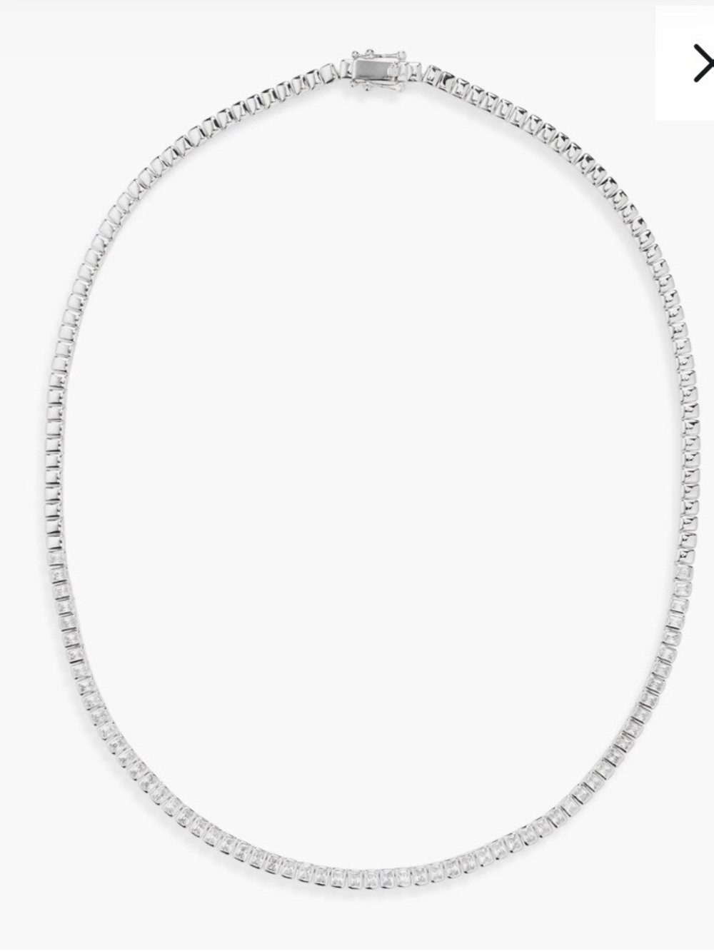Nordstrom Partial Baguette Cubic Zirconia & Platinum Necklace